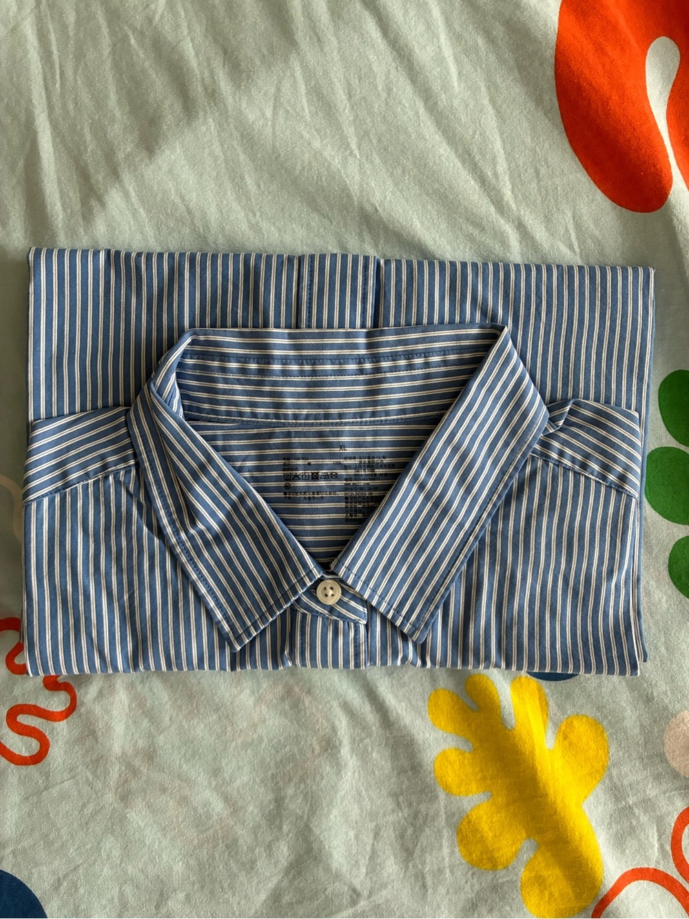 MUJI Blue & White Striped Long Sleeve Shirt